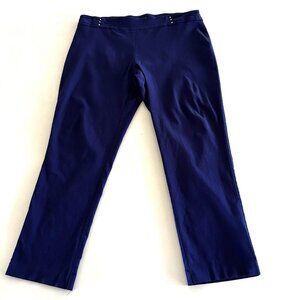 M Collection Petite Trouser Sailor Pants Stretch PXL Blue Retro Office Nautical